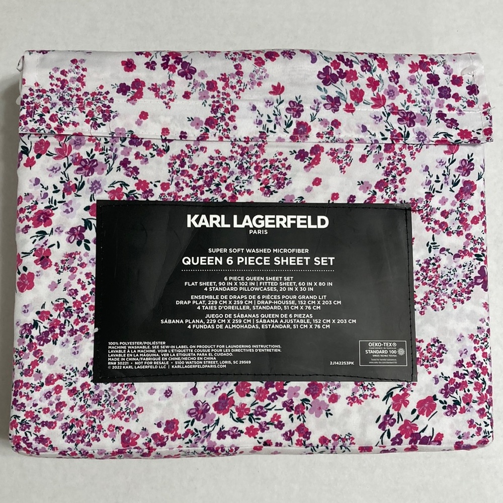 Karl Lagerfeld Queen 6 Piece Sheet Set - Picture 2 of 6